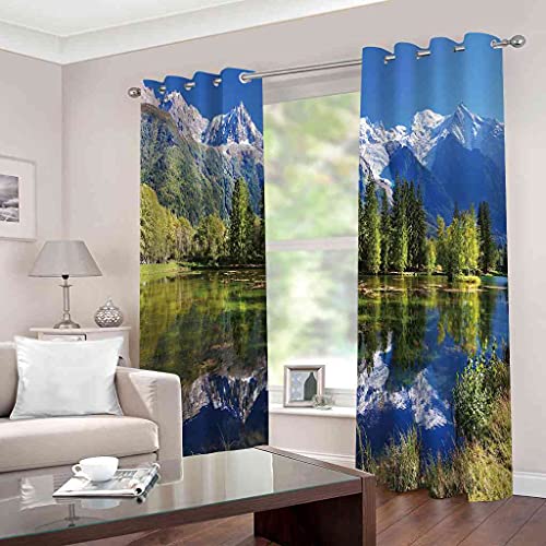 Rideaux occultants 100% polyester isolant thermique phonique paysage 3D - 3