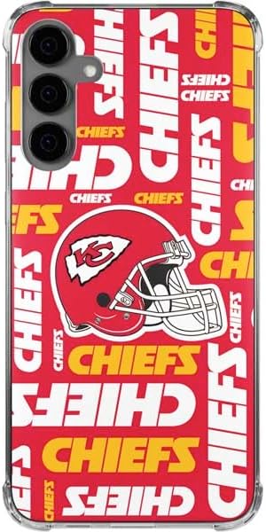 Skinit Clear Phone Case Compatible with Galaxy S24 Plus - Officially Licensed NFL Kansas City Chiefs Red Blast Design