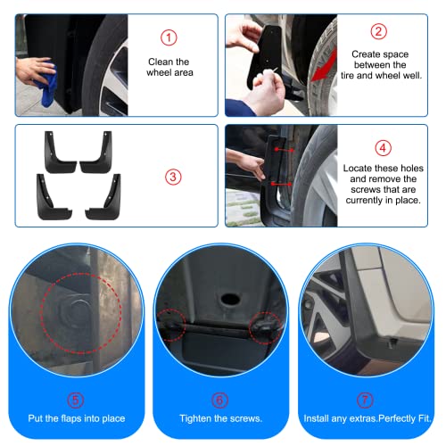 Image of BDFHYK Mud Flaps Splash Guards 4PCS Front & Rear Side Mud Guards Compatible with Volkswagen Jetta 2011-2014 6th gen
