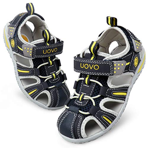 UOVO Boys Sandals Hiking Athletic Closed-Toe Beach Sandals Kids Summer Shoes (12.5 M US Little Kid, Navy Blue-3)