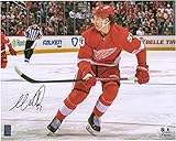Moritz Seider Detroit Wings Autographed 16' x 20' Jersey Skating Photograph - Autographed NHL Photos