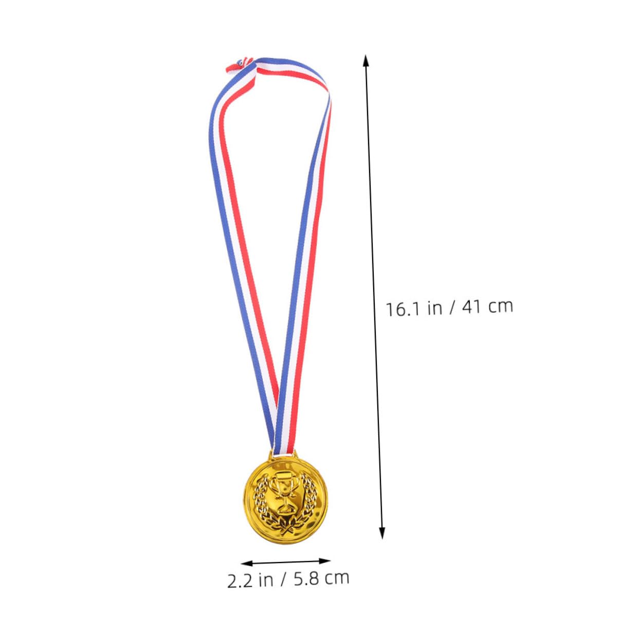 TOYANDONA Medallas de Premios Deportivos para Niños 50 Piezas Galvanizadas Oro Metal con Cinta para Fútbol y Baloncesto Eventos Escolares Fiestas Deportivas