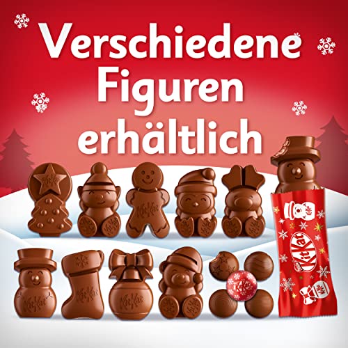 KitKat NESTLÉ KITKAT Festive Friends Schokoladen-Mix, Mini-Weihnachtsfiguren aus Milchschokolade mit Knusperstückchen, 1er Pack (1 x 65g)