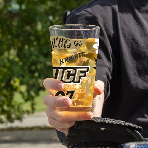 Image of Logo Brands NCAA 16 oz Pint Glass - Durable Glass With Bold Team Color- Chip-Resistant Rim Drinkware For Fans, Tailgates, Home Bars & Everyday Use