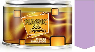 MAGIC PAINTS Silk Sparkle Metallic Emulsion Paint High Gloss Finish | Metallic Textures on Walls |High Sheen Emulsion Paint LILAC 1 Litre