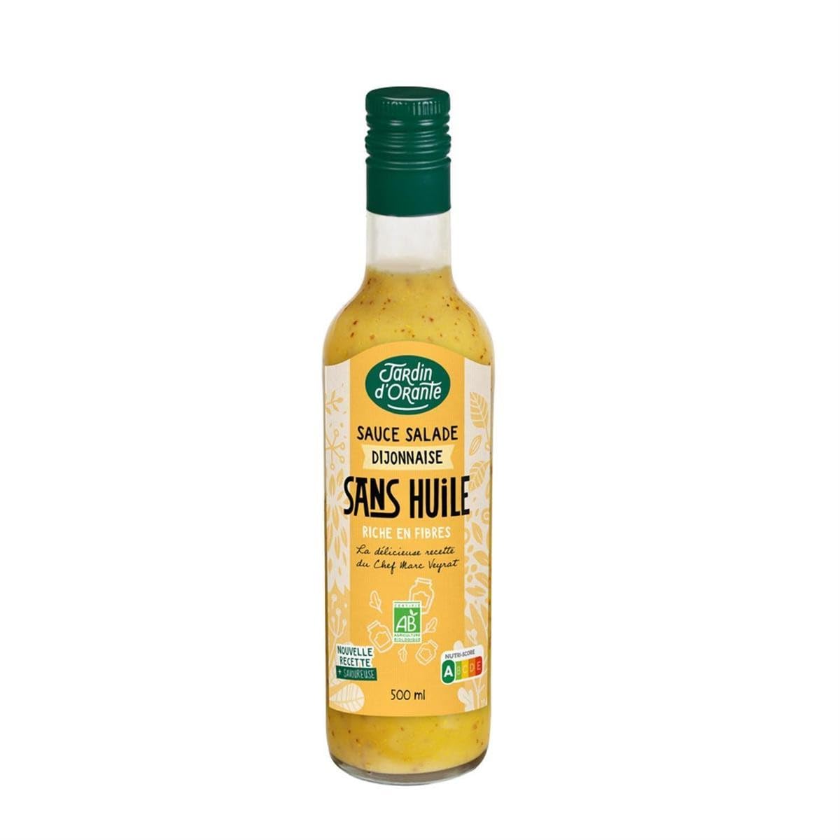 Assaisonnement léger et savoureux sans huile — LE JARDIN D'ORANTE Sauce crudités Dijonnaise Bio format 500mL - Lot de 3