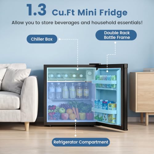 Image of Electactic 1.3 Cu.Ft Mini Fridge, Single Door Compact Refrigerator