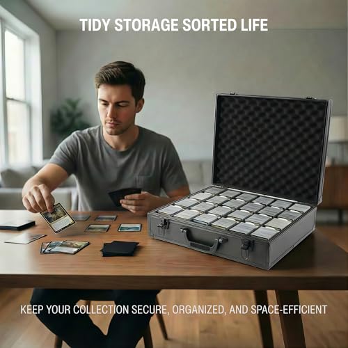 Image of Premium Card Storage Box With Card Dividers For Trading Cards Holds 6000+ Trading Card Storage Box Suitable For Card with Sleeves (XXXXL)