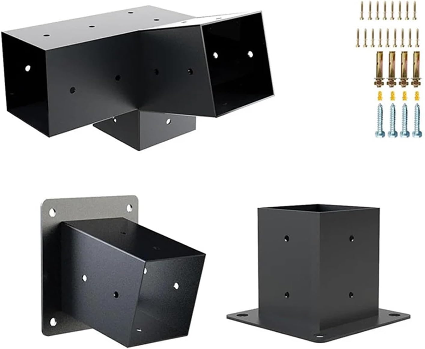 Slanted Roof Pergola Brackets Wall Mount with Hardware for 4x4 Inch Porch Gazebo Garden Supplies