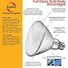 Explux 350 Watt Equivalent PAR38 LED Flood Light Bulb, Ultra Bright 5200 Lumens, Non-Dimmable, Full-Glass Outdoor Waterproof & Anti-Ageing, Daylight 5000K, 2-Pack