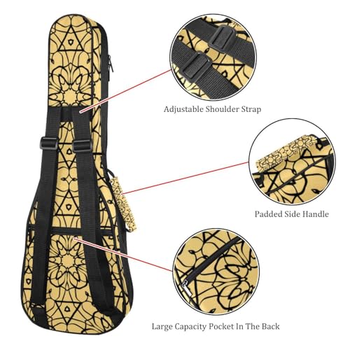 JRHEJTHH Housse imperméable pour ukulélé en tissu Oxford durable et élégant avec sac de rangement style floral géométrique – Jaune, Multicolore., 25.9x9x3.1in/66x23x8cm, Moderne - Les Beatles, Paul McCartney, John Lennon, RIngo Starr, George Harrison JRHEJTHH Housse imperméable pour ukulélé en tissu Oxford durable et élégant avec sac de rangement style floral géométrique – Jaune, Multicolore., 25.9x9x3.1in/66x23x8cm, Moderne – Image 4