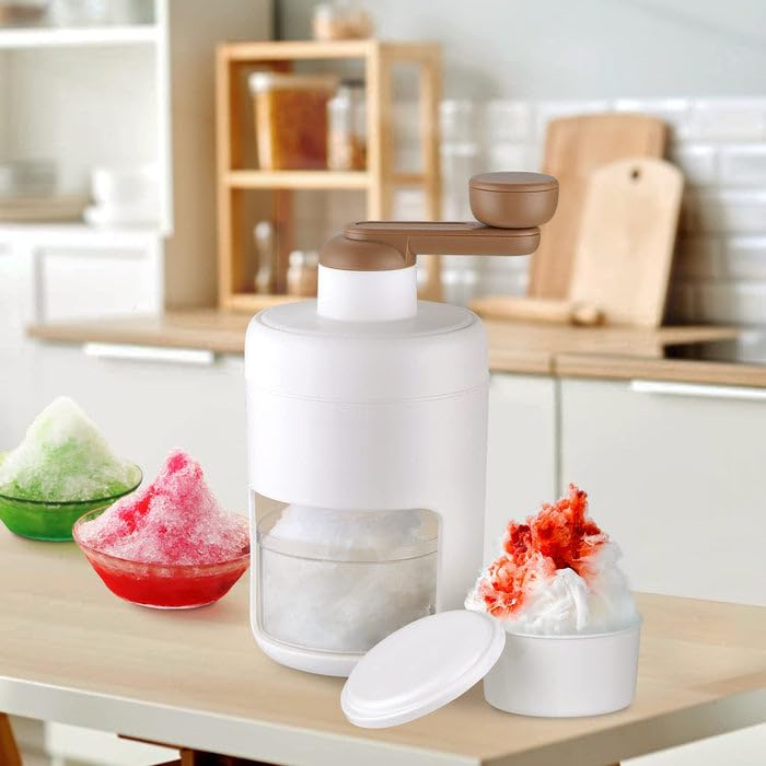 Image of Garth Portable Gola Maker Ice Crusher and Shaved Ice Machine, Hand Shaved Ice Machine Manual Fruit Smoothie Machine Mini Household Ice Shaver Ice Crusher