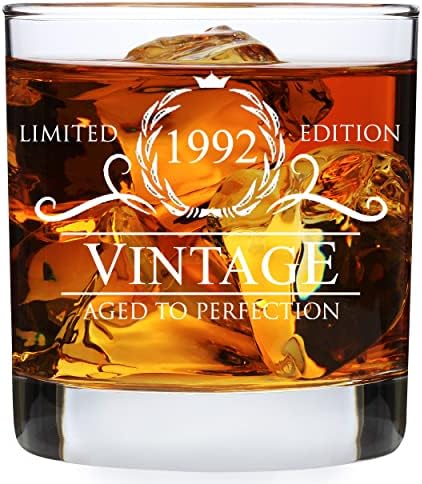 Humor Us Goods 31st Birthday Gifts for Him Her - 11 oz Whiskey Glass - 1992 31 Year Old Birthday Gifts for Men Women Turning 31 Mug - Fun Party Gag 31 Birthday Decorations for Men Gifts Ideas for Men