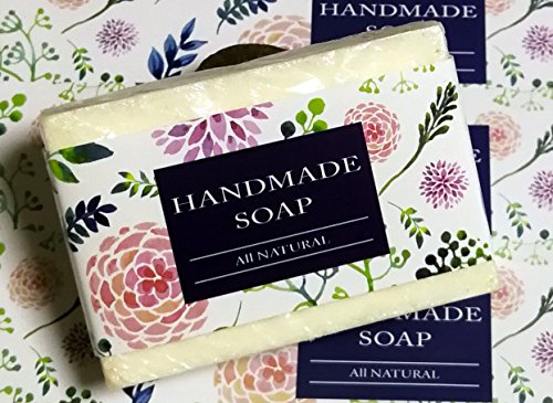 ZZYBIA Wrap Paper Tape for Homemade Soap Bar 20pcs (Horizontal - White Floral)