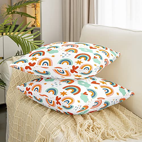 Erosebridal CMHS2190XXY-KD_60X60X1 Kids Rainbow Decorative Pillow Cover 24X24 Girly Cartoon Stars Pillow Cover For Bedroom Home Couch Cute Love Hearts Clouds Throw Pillow Cover Girls Geometric Triangle Dots Cushion Cover thumb #2