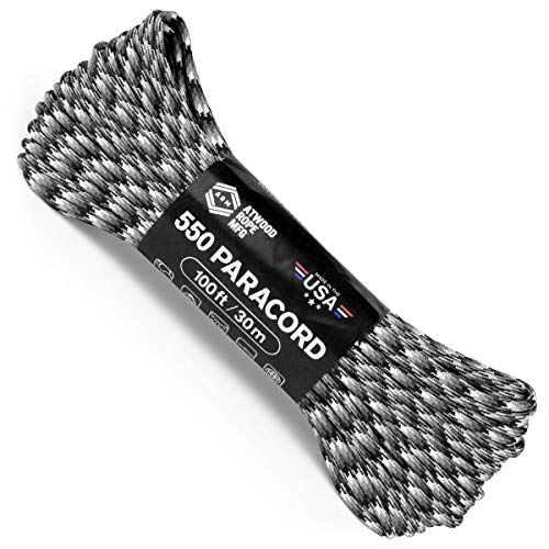 Image of Atwood Rope MFG 550 Paracord 100 Feet 7-Strand Core Nylon Parachute Cord Outside Survival Gear Made in USA | Lanyards, Bracelets, Handle Wraps, Keychain (Urban)