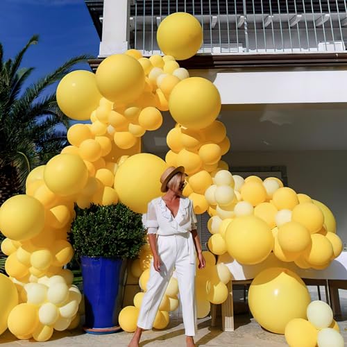 Image of PartyWoo Mustard Yellow fall Latex Helium Birthday Balloons 50pcs