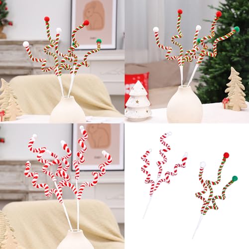 Shurhome 6Pieces Brightly Colored Christmas Bells Inserts Festival Bells Stems in Candy Colored for Christmas Tree Embellishment