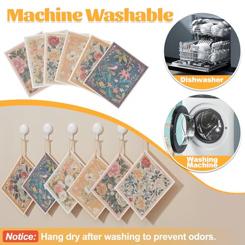 Image of JOYMOOP 6 Pack Dishcloths for Kitchen, Reusable Absorbent Non-Scratch Cleaning Cloths, Washable Quick-Drying Rags for Cookware and Household, 6.7x7.9 Inch