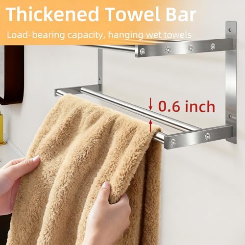 Taaji-Towel-Racks-for-Bathroom-24-inch-2-Tier-with-Towel-Bars-Brushed-Stainless-Steel-Towel-Rack-with-Shelf-Bathroom-Shelf-for-Towels-Storage-Wall-Mounted