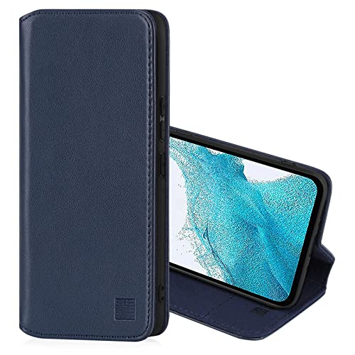 Étui cuir Samsung Galaxy A54 5G étui portefeuille bleu marine 32nd