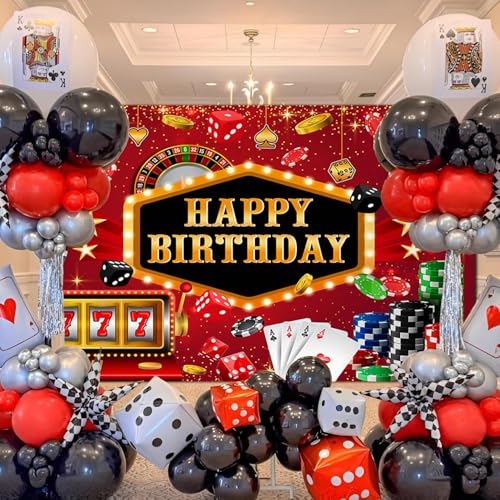 Decoración fondo fiesta tema casino 84x59 pulg miniatura 3