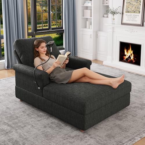 EJUNQ 66.5' Oversized Chaise Lounge Indoor，Cozy Reading...