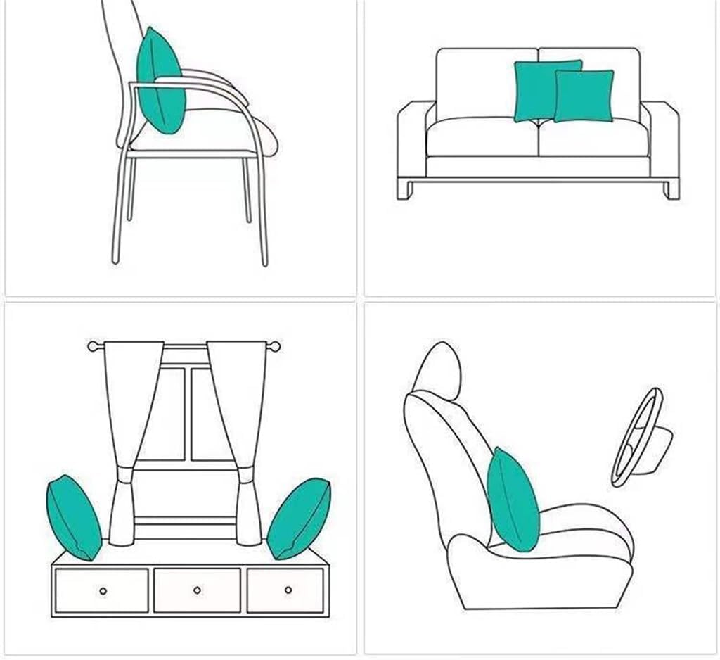 HBJWOV Colorful Hand-Painted Elements Cotton and Linen Car Pillow Cover Sofa Cushion Home Throw