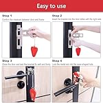 Portable Door Lock & Door Stop Alarm Set, Dual Protection Home Security Door Kit, Travel Hotel Lock Devices Pocket Self Defensey Tools for Traveling Hotel Home Apartment,Red - Image 3