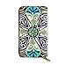 Produktbild JHGFG Zeichnung eines floralen Mandala Echtes Leder Geldbörse Lange Damen Geldbörse Handtasche Multi Kartenhalter Organizer für Frauen angepasst