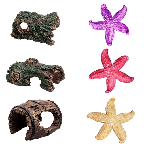 ELYIQI 3 Aquarium Deko Höhle, 3 Aquarium Höhle, Dekoratives Set für Aquarien, Ideal für Fische und Reptilien, Natürliche Verstecke und Ästhetik für Ihr
