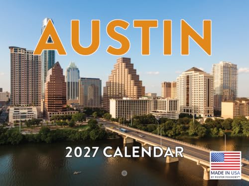 Austin Calendar 2027 Monthly Wall Calender 12 Month