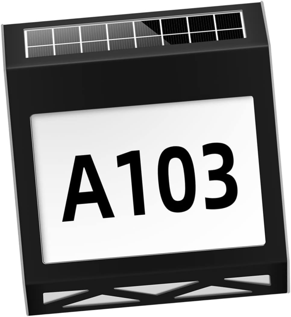 1Set Solar Address Sign Lamp House Number Light for Outdoor Use Solar Powered LED Illuminated Plaque for Garden Patio Pathway Easy Installation