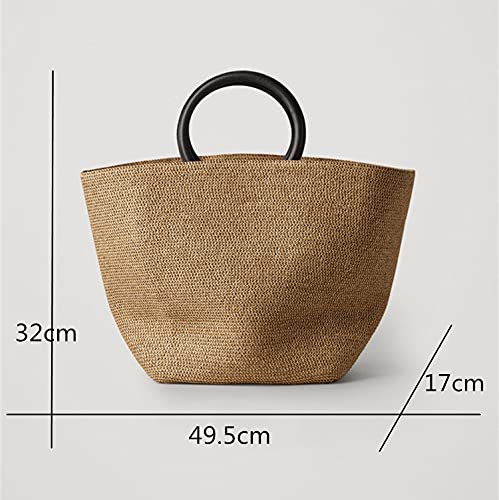 Bolso de paja Bolso de paja Bolso de mujer Bolso de playa Hecho a mano Mimbre Verano Tote Bolsas grandes de ratán Bandoleras de hombro 649