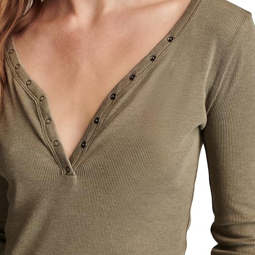 Image of Lucky Brand Women's V-Neck Snap Henley