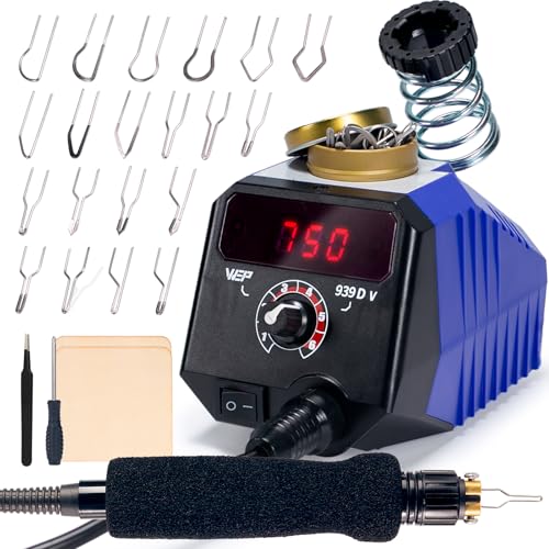 WEP 939D-V Wood Burning Kit 250-750℃/482-1382℉Adjustable Wood Burning Tool with Detachable Pen, 20 Wood burner Tips, WoodBurning Pen Holder Suitable for Pyrography, Leather Burning Kit