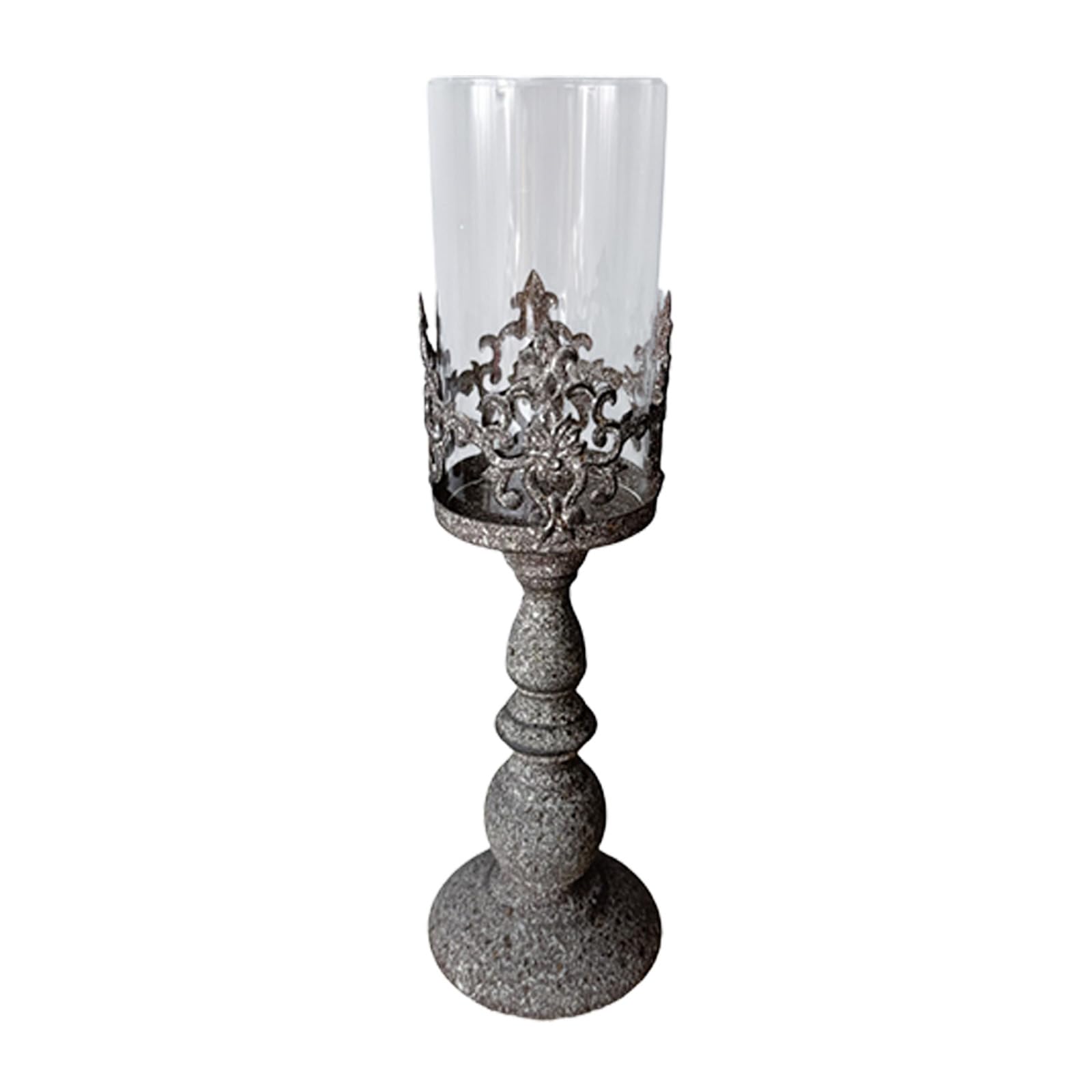 Jazuaiao Windbreak Holders Pillar Candleholders with Clear Glass Sleeve Decorative Stand for Centerpieces Holders with Clear Glass Sleeve