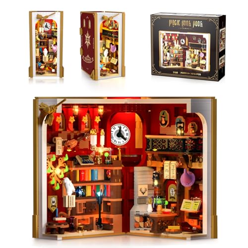INSOON Magisches Book Nook Baukasten Set mit LED, 3,6 mm Miniatur DIY...