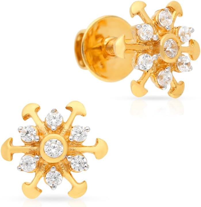 18kt Gold Earrings for Women | 18k Gold Earrings for Birthday, Anniversary, Valentine's Day & Festival Gift | 18 kt (750) BIS Hallmark Certified Gold Stud Earrings