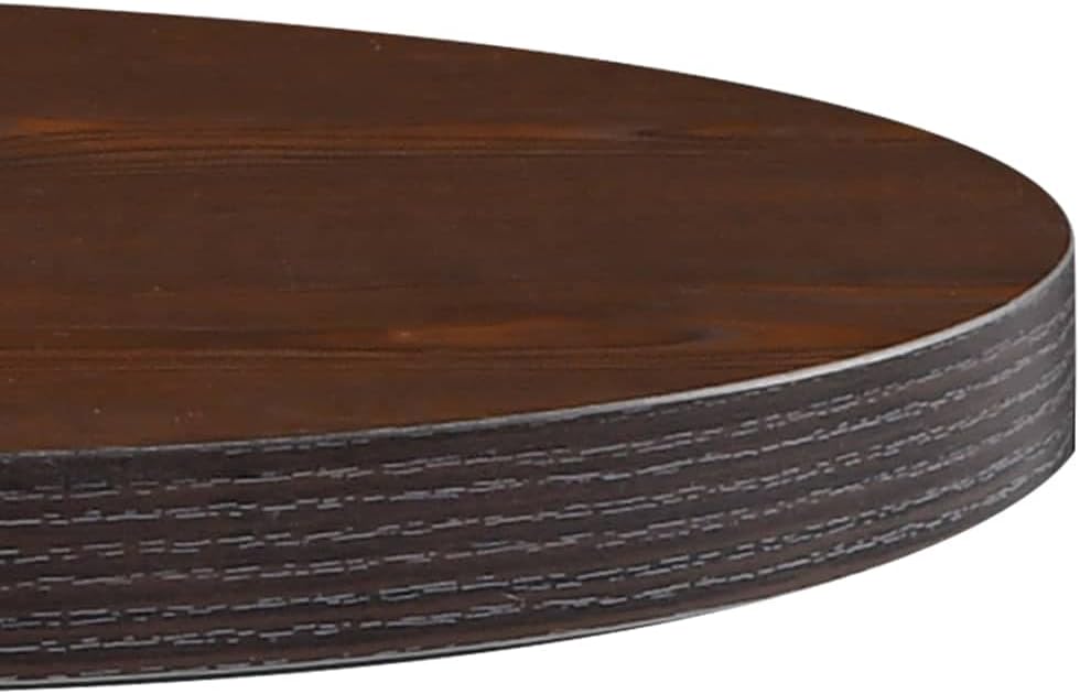 19.7 Inch Round Bistro Table Dark Brown MDF Top Steel Base for Restaurant Cafe Bar Outdoor Patio Dining Romantic Setting Easy Assembly