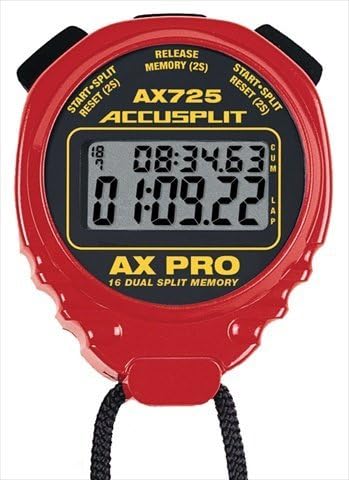 Professional Dual Line 16 Memory Pro Stopwatch with Red Case