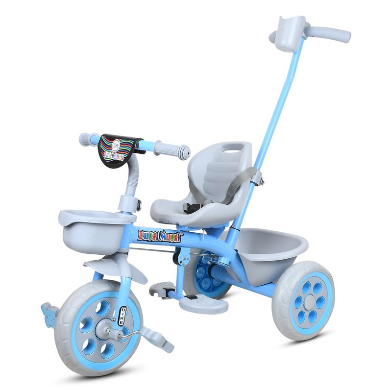 Tricycle Kids Musical Plug and Play Parental Control Handle for 1 to 5 Year-Sipper,Seat Belt,Eva Tyre -Trike for Indoor and Outdoor-Boys and Girls Up to 25 Kg- Made in India - Blue-image-8