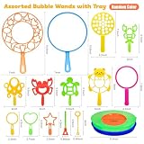 Bubble Wands Set for Kids,17 pcs Assorted Bubble Wands with Tray, Big Bubble Maker Wand for Kids Summer Outdoor Games,Birthday Party,Family Event,Gifts for Bubble Lovers