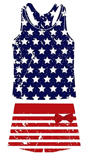 Image of UNIFACO Girls Swimsuits Two Piece Tankini Bathing Suits Boyshort Summer Beach Rash Guard Swimwear for 4-13T