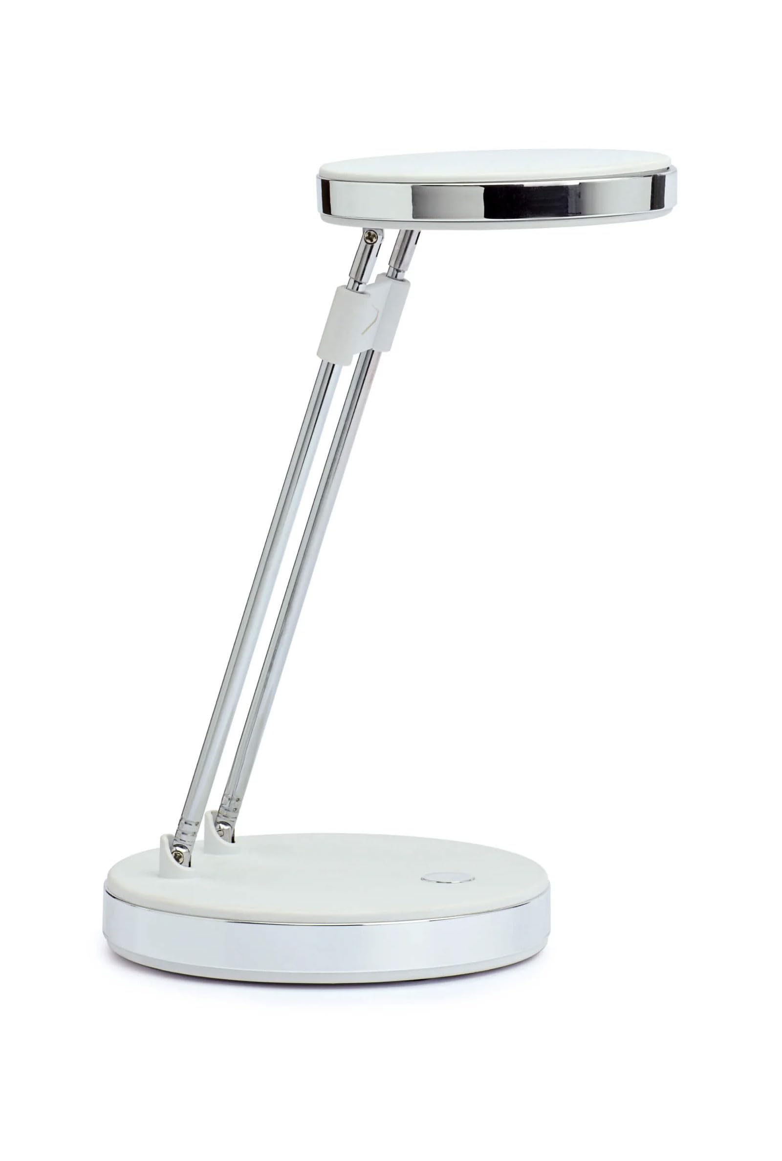 MAUL Puck Luminaire de Table LED 1300 lux bras télescopique en métal hauteur environ 33 cm Blanc