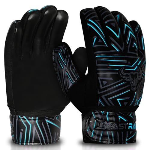 BEAST RAGE Kids Goalkeeper Gloves, Size 4