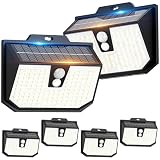 Yolsunes Motion Sensor Solar Lights Outdoor Garden,6 Pack，6000K Cool White