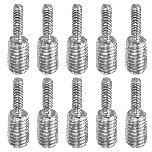 PATIKIL M3x0,5 a M6x1 Doppia Estremità Filettata Perno Vite Bullone, 10pz 304 Inossidabile Acciaio Asta Bulloni Filettatura Riduttore Adattatore per Mobili Ferramenta, 20mm Lungo