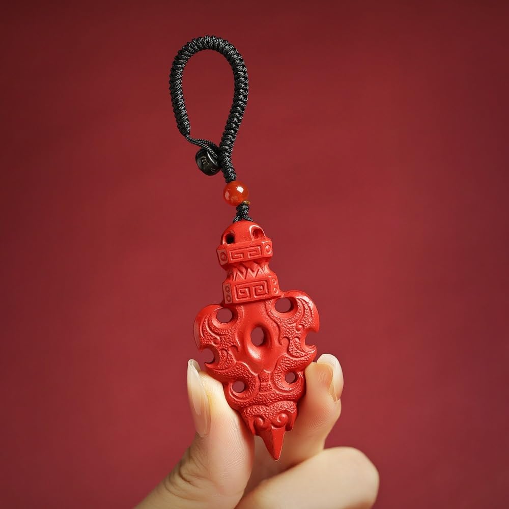 Breloczek do Samochodu Cinnabar Car Key Chain Pendant Vajra Gift Jewelry Peace, Backpack Portable Decoration