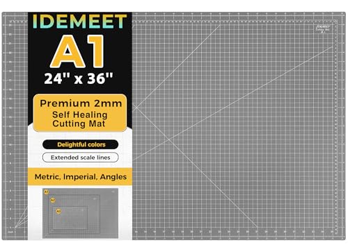 Premium 24' x 36' Large Self Healing Sewing Mat, 5-Ply Rotary Cutting Mat for Quilting, Double-Sided Cutting Board for Crafts Cutting Fabric Leather Modeling Projects, Anthracite Gray A1